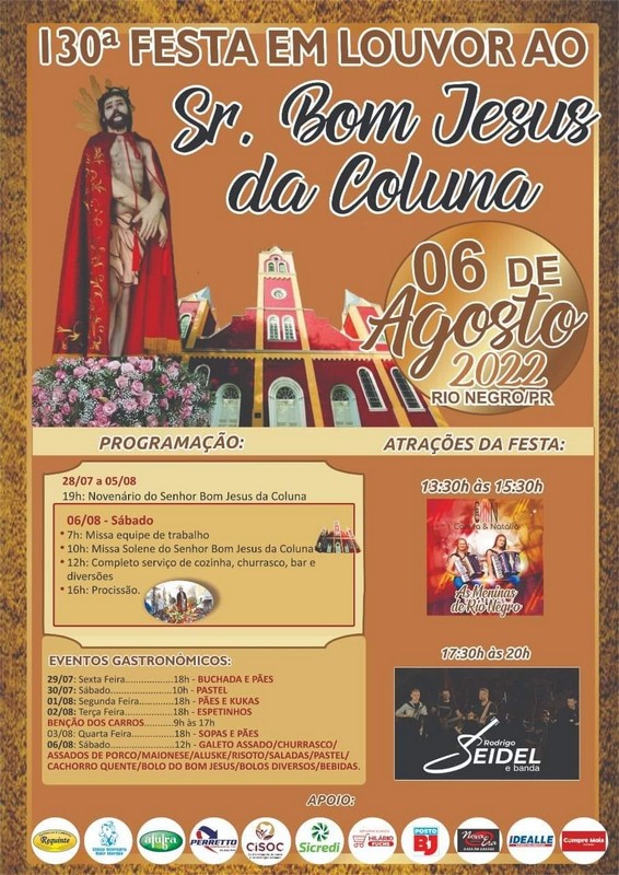 Festa em Louvor ao Senhor Bom Jesus da Coluna de Rio Negro chega à sua 130ª edição